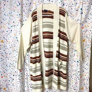 Torrid size 4 ivory striped sweater cardigan